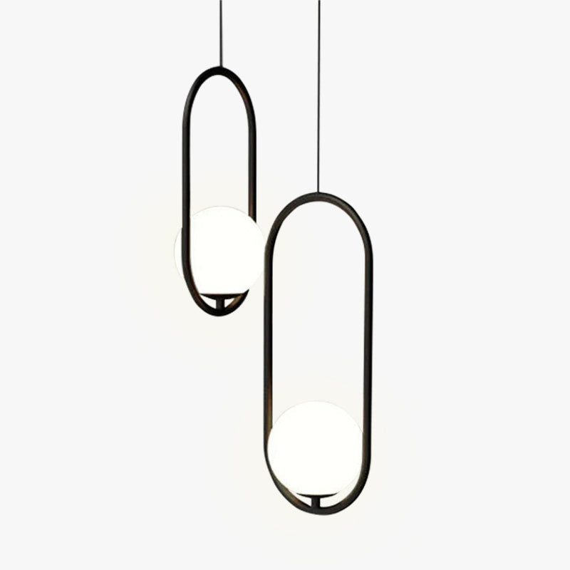 Ilra Suspension Anneau/Boule Moderne. Métal/Acrylique. Doré/Noir. Salon - Neutralighting