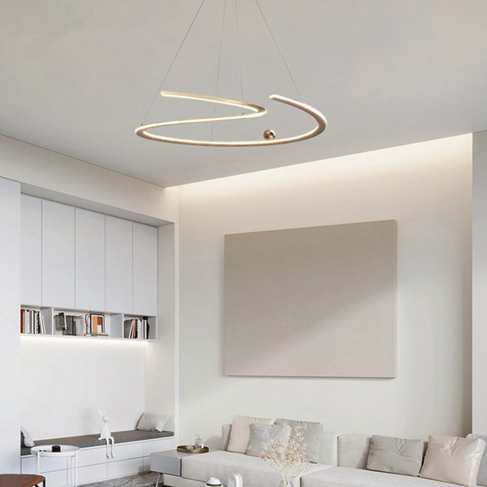 Arisha Suspension Linéaire Moderne, Métal/Acrylique, Doré, Salon/Salle à Manger - Neutralighting