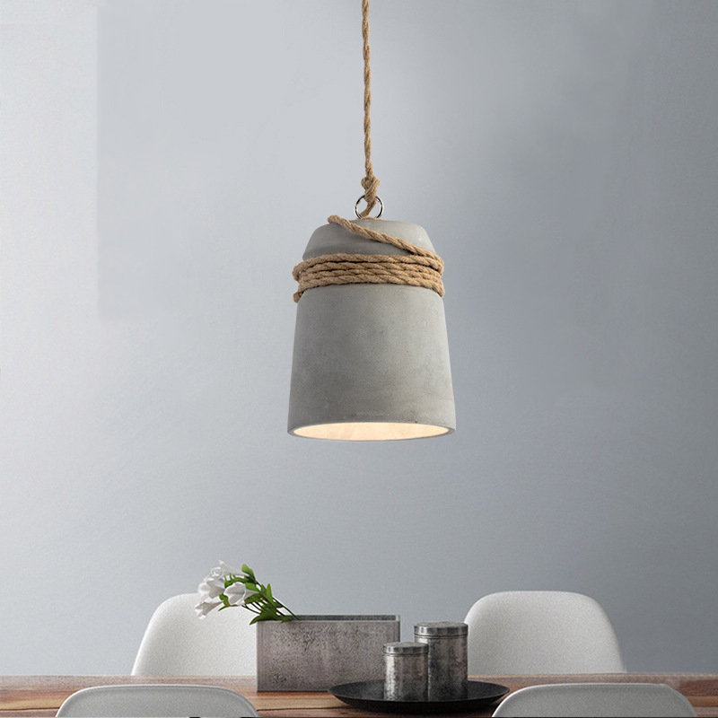 Arisha Luminaires Suspensions Cylindre Industriel Métal/Ciment Gris Chambre/Salon - Neutralighting
