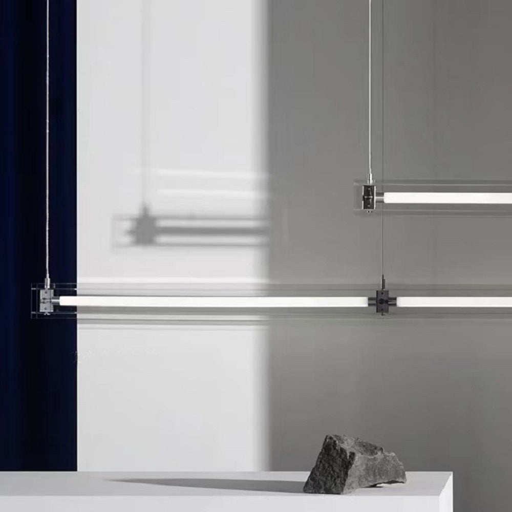 Ray Suspension Linéaire Classique, Métal/Verre, Blanc, Salle à Manger/Chevet - Neutralighting