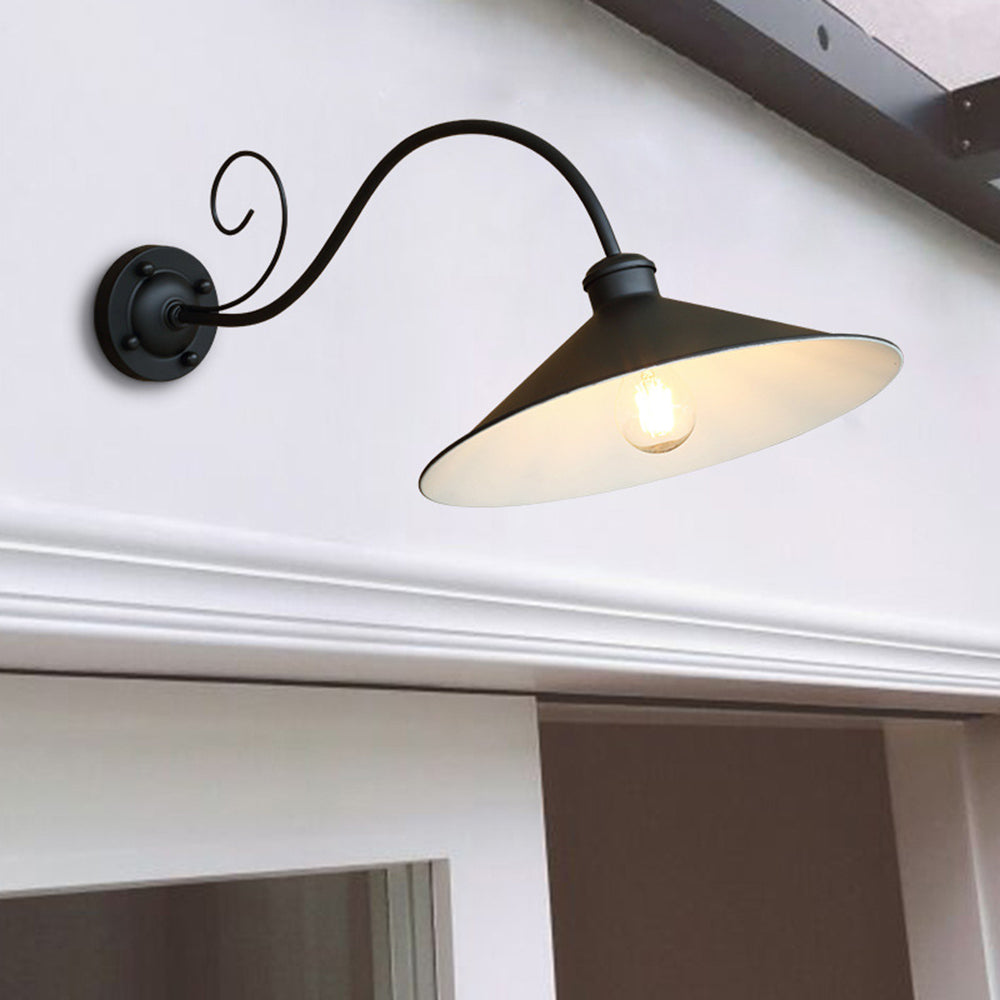 Silva Applique Murale Extérieure Cône Moderne, Métal, Noir/Argent Ancien, Extérieur - Neutralighting
