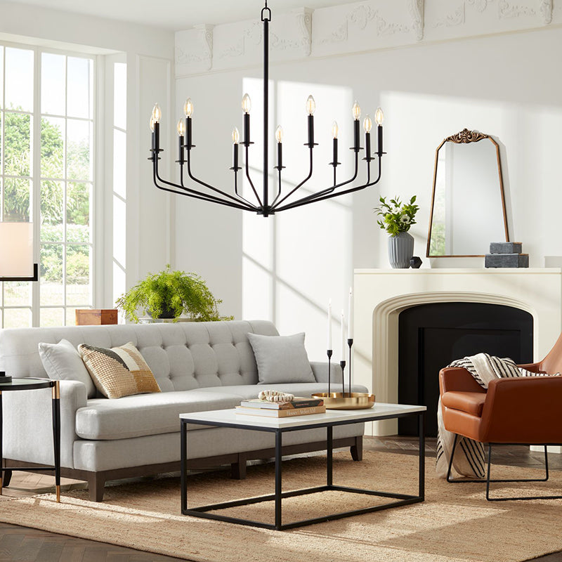 Silva Lustre Linéaire LED Moderne, Métal, Noir, Salon