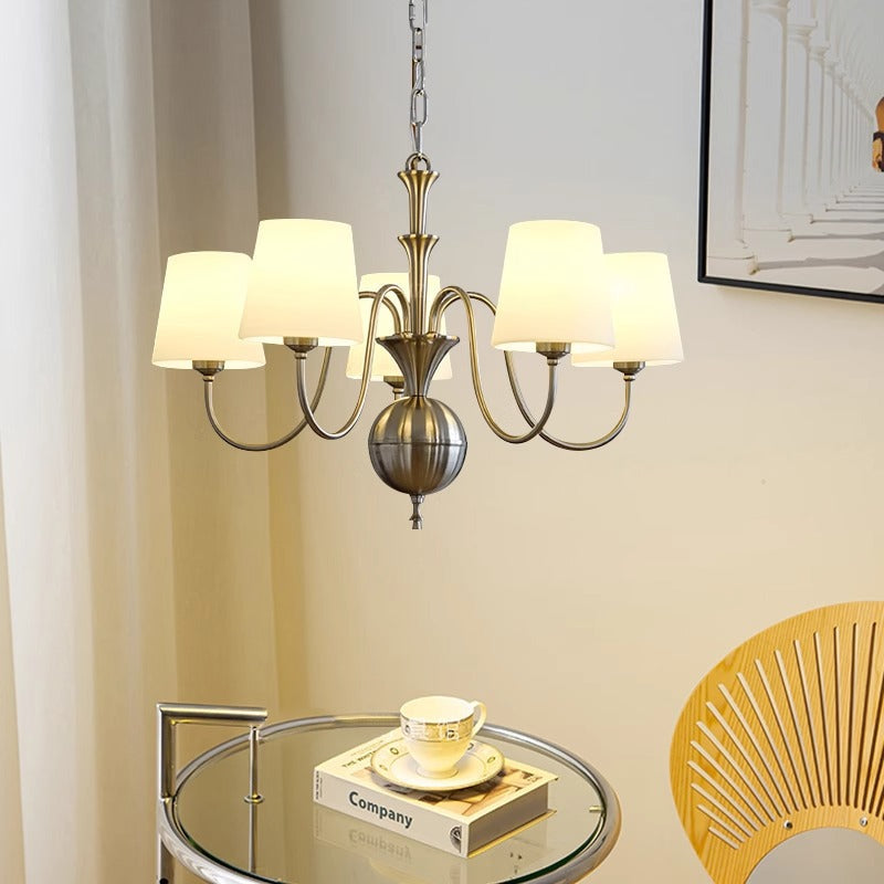 Silva Ancien Métal Verre Lustre Salle d'Étude Chambre à Coucher