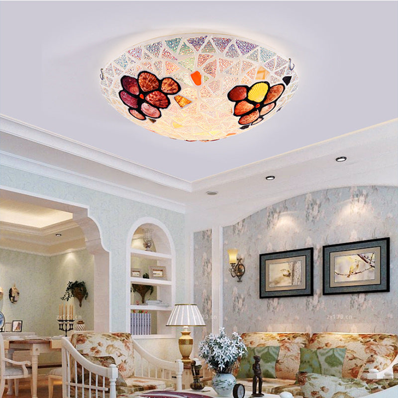 Tiffany Moderne LED Plafonnier Verre/Métal Salon/Chambre À Coucher