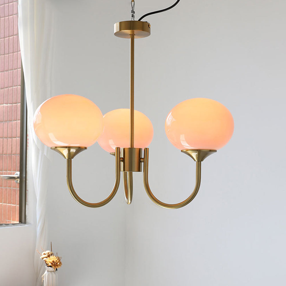 Valentina Lustre Boule Classique, Métal/Verre, Blanc/Rose/Beige, Bureau/Salon - Neutralighting