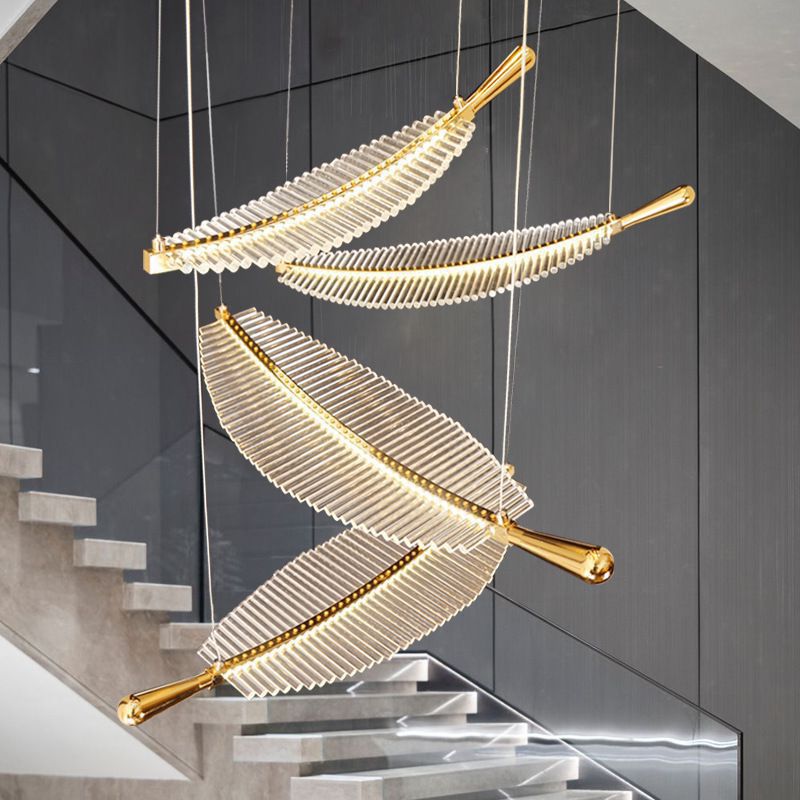 Arisha Nordique Luxe LED Suspension Métal Acrylique Hôtel Salon - Neutralighting