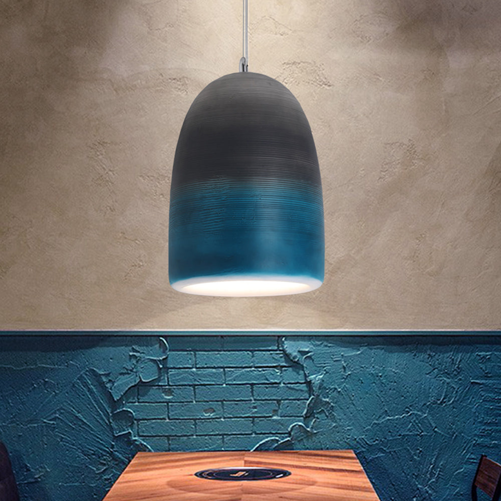 Arisha Suspension Pot Naturelle, Résine/Acrylique, Bleu/Noir/Gris, Chambre - Neutralighting