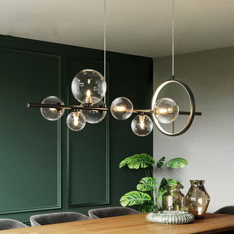 Valentina Moderne LED Lustre Or/Noir Verre Salon/Chambre À Coucher