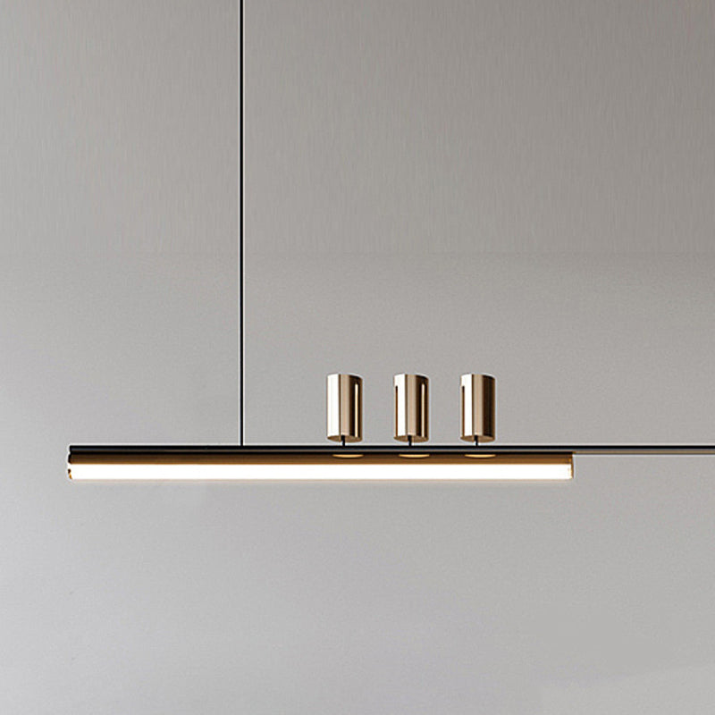 Arisha Longueur Moderne LED Suspension Noir Métal Salle À Manger - Neutralighting