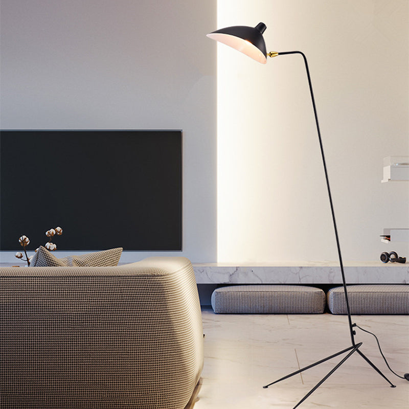 Arisha Lampadaire Cône Industriel, Métal, Noir, Salon - Neutralighting