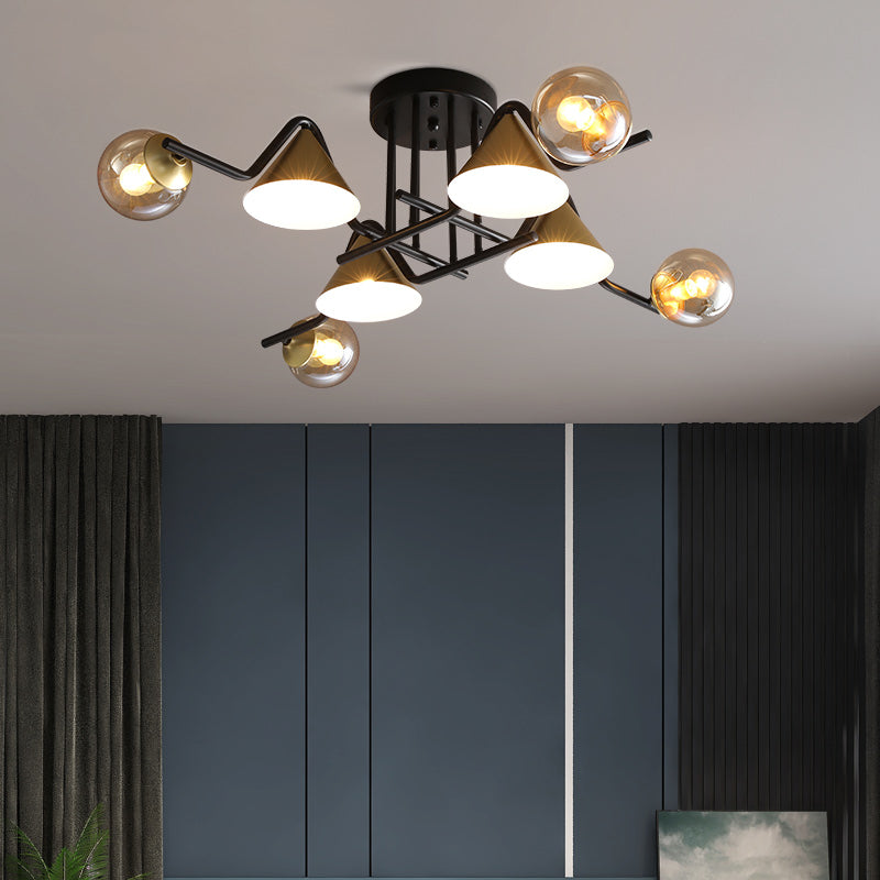 Arisha Design LED Plafonnier Métal/Verre Salon/Chambre à Coucher