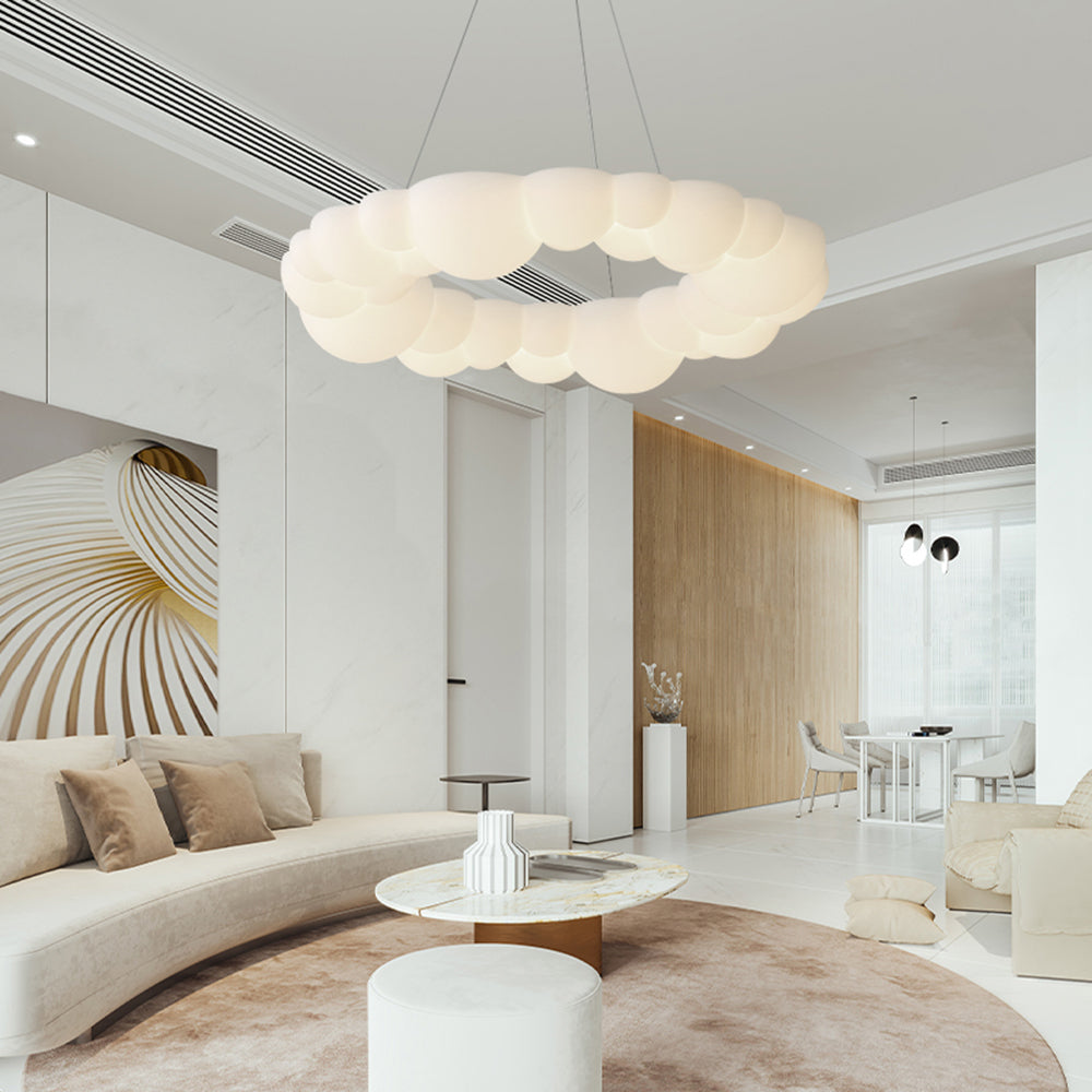 Arisha Plafonnier/Suspension Petale Moderne, Metal/Acrylique, Blanc, Salon