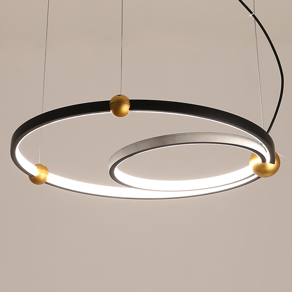 Arisha Suspension Anneau Moderne, Métal/Acrylique, Noir, Salon/Salle à Manger - Neutralighting