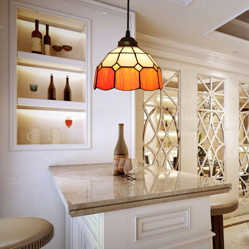Tiffany Dôme Ombre Européenne Suspension Tachée Verre Salon - Neutralighting