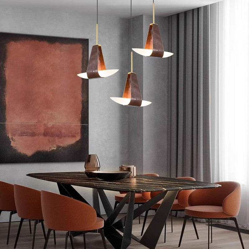 Valentina Suspension Luminaire Industrielle Rouge Verre Métal Salon - Neutralighting