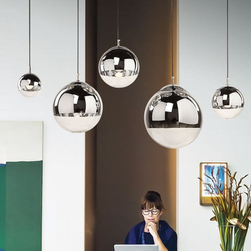 Valentina Industriel Rond Métal Verre Suspension Salon - Neutralighting