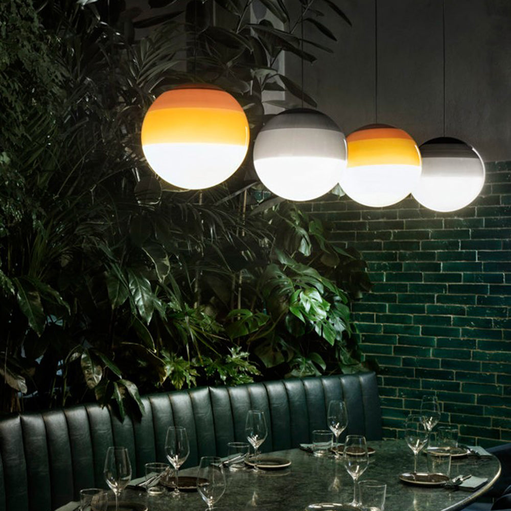 Edith Suspension Bulle Moderne Verre. Noir/Gris/Bleu/Rose. Salon - Neutralighting