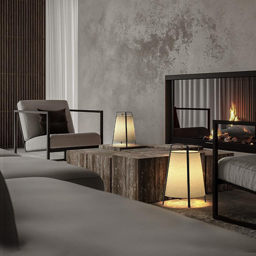 Ritta Lampadaire Dôme Nordique, Métal/Tissu, Beige, Chambre à Coucher - Neutralighting