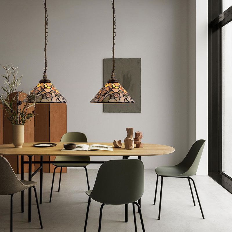 Tiffany Vintage LED Suspension Métal Verre Chambre À Coucher/Salon - Neutralighting
