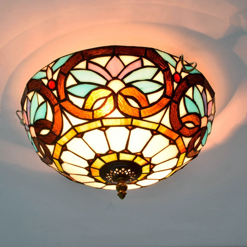 Tiffany Designer LED Plafonnier Métal Verre Chambre À Coucher/Salon