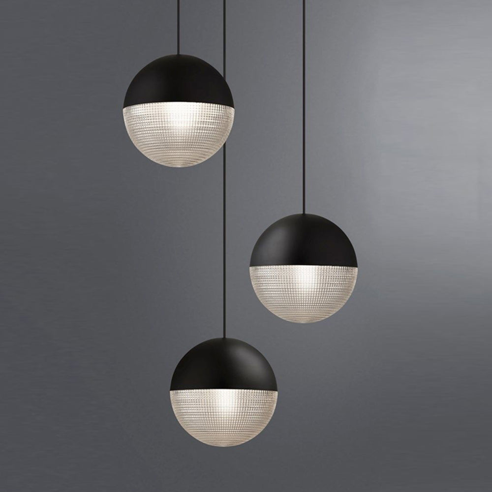 Valentina Suspenison Boule Contemporaine, Métal/Verre, Noir/Or, Bar/Salon/Chambre - Neutralighting