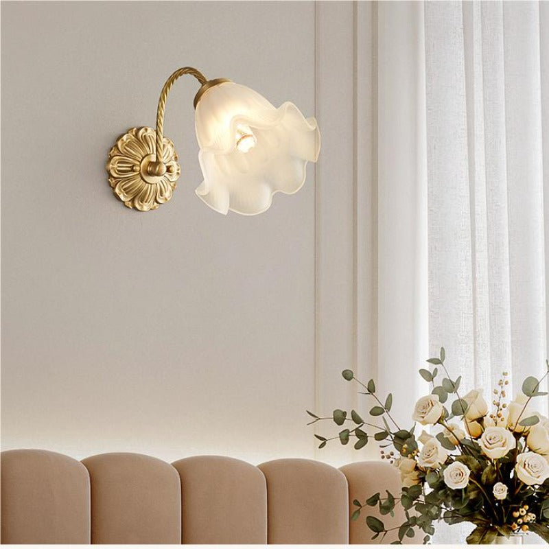 Arisha Rétro LED Applique Murale Or Métal Verre Salon Chambre À Coucher