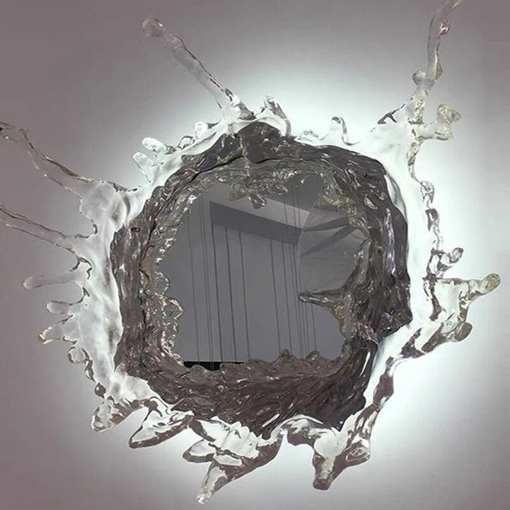 Kristy Applique Murale Rond Moderne, Résine/Métal, Or/Argent, Salle de Bain