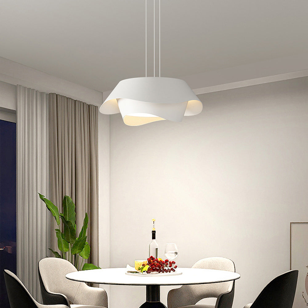 Arisha Suspension Ronde Contemporaine, Métal, Blanc, Chambre à Coucher/Salle à Manger - Neutralighting