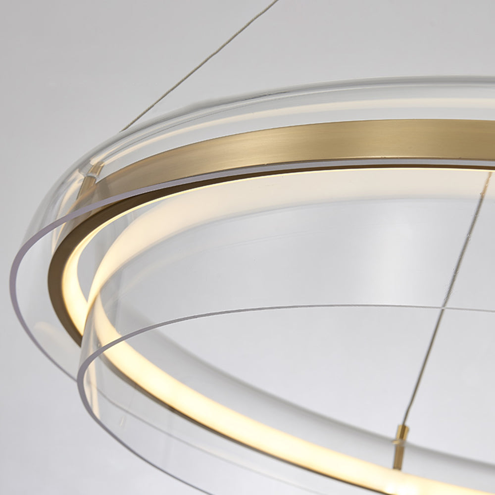 Arisha Suspension Ronde Moderne, Métal/Acrylique, Doré, Salon/Chambre à Coucher - Neutralighting