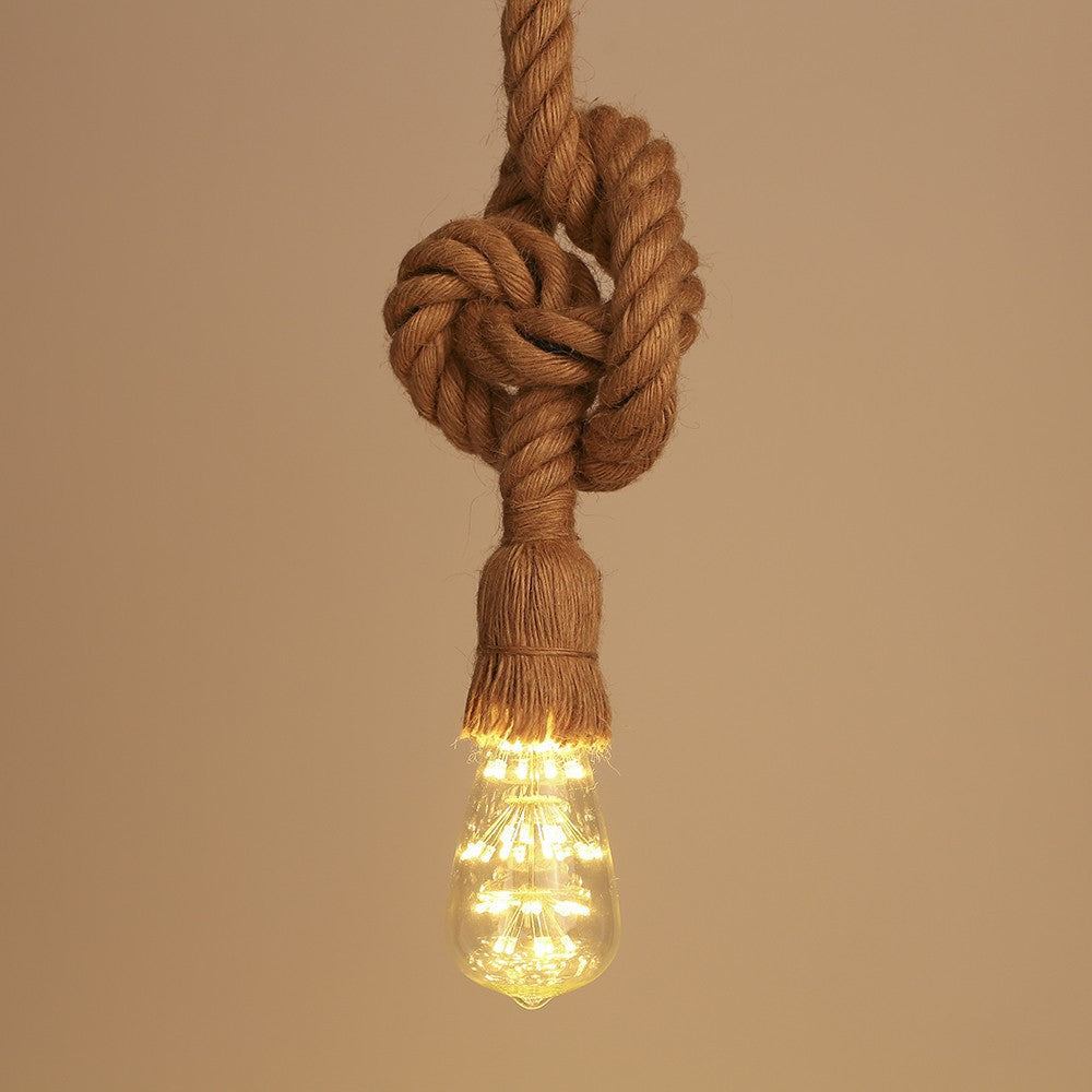 Silva Rétro Industrie LED Suspension Chanvre Corde Café/Restaurant - Neutralighting