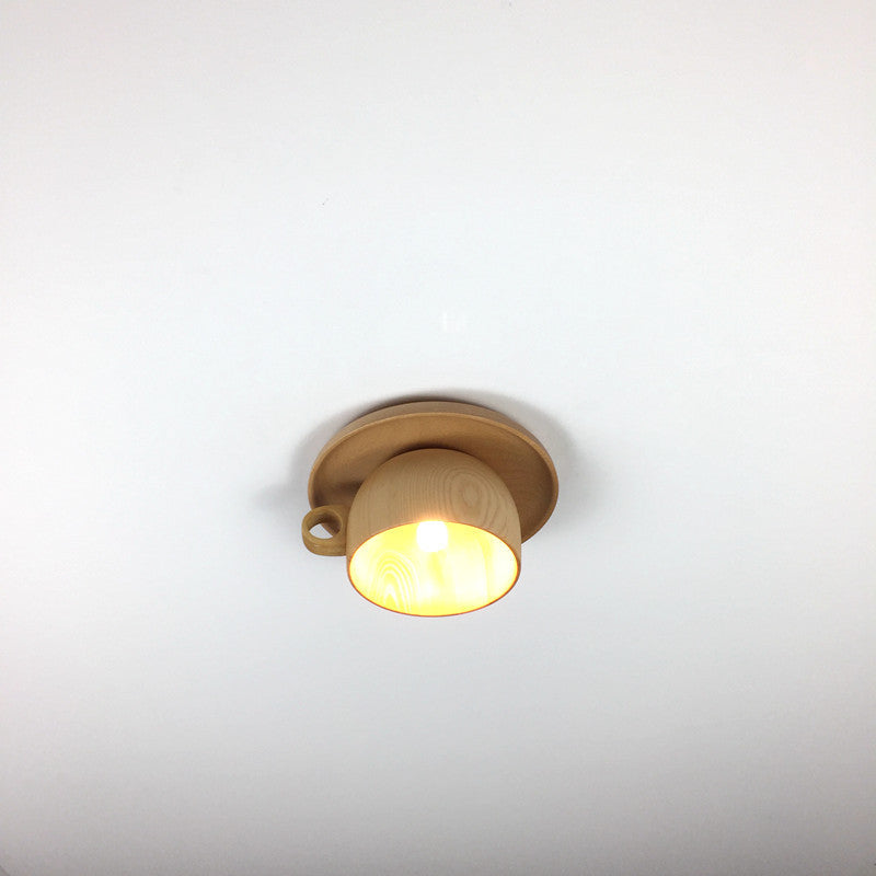 Arisha Moderne Bois Tasse Plafonnier Chambre à Coucher