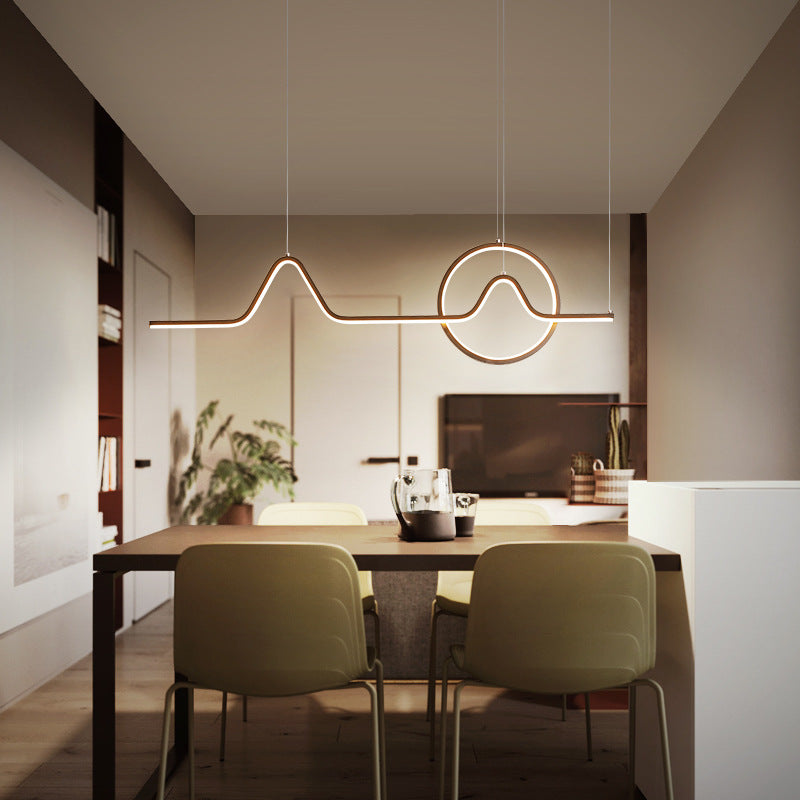 Arisha Suspension Linéaire Moderne Noir/Or Métal/Acrylique Salon - Neutralighting