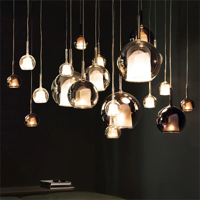 Valentina Moderne Sphère LED Suspension Verre Salle à Manger - Neutralighting