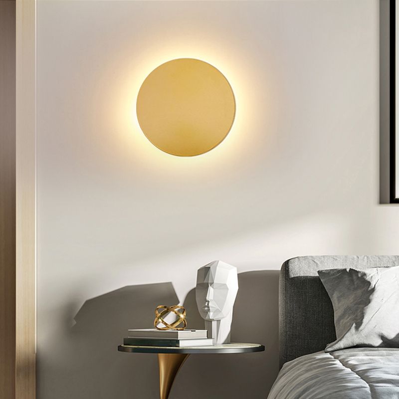 Kyris Applique Murale Ronde Minimaliste Noir/Or/Blanc. Salon - Neutralighting