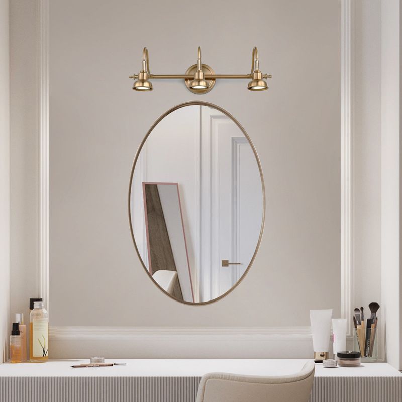 Tiffany Applique Murale Miroir Ronde Vintage, Métal, Or, Salon - Neutralighting