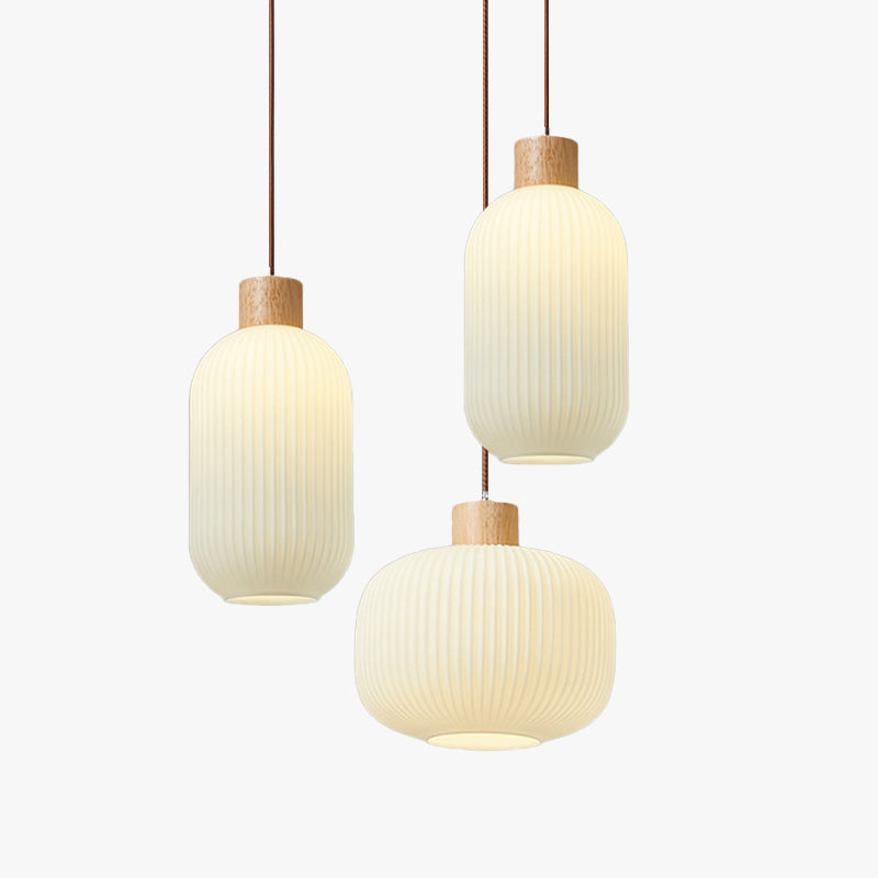 Muto Luminaires Suspension LED Moderne Bois/Verre Salon/Salle à manger - Neutralighting