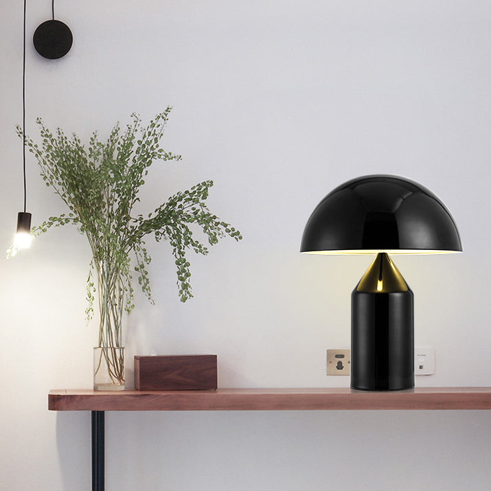 Mira Lampe de Table Champignon Minimaliste, Métal, Noir/Blanc/Or, Chambre - Neutralighting