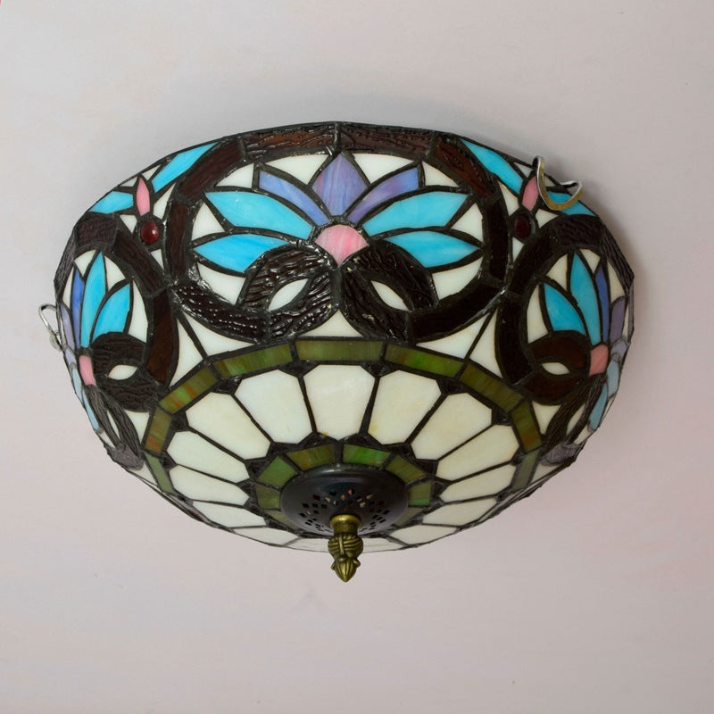 Tiffany Designer LED Plafonnier Métal Verre Chambre À Coucher/Salon