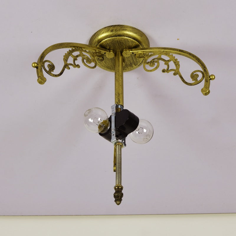 Tiffany Vintage Acrylique Plafonnier Métal/Verre Salon
