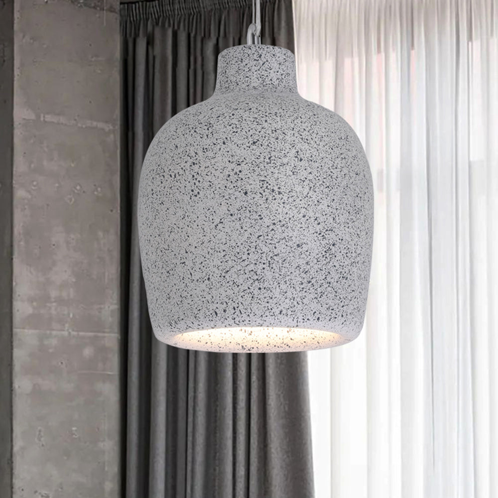 Avi Suspension Pot Retro, Résine/Acrylique, Gris/Blanc, Salon - Neutralighting
