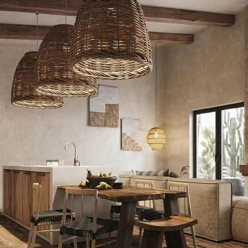 Ritta Suspension LED Vintage Rotin Salon/Chambre à Coucher - Neutralighting