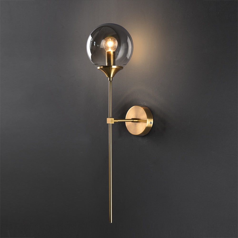 Valentina Applique Globe Murale Moderne, Métal/Verre, Gris/Ambre/Transparent/Blanc, Salle à Manger - Neutralighting