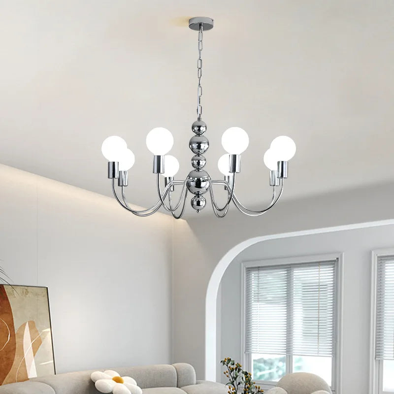 Valentina Lustre Médiéval LED Sphérique Noir Métal Salon