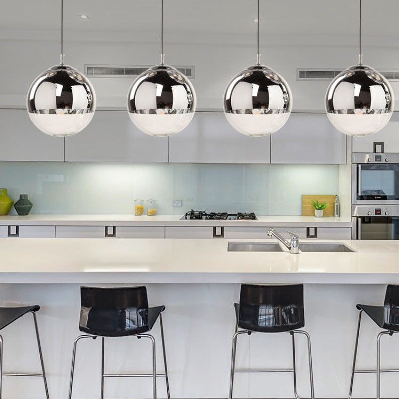 Valentina Industriel Rond Métal Verre Suspension Salon - Neutralighting