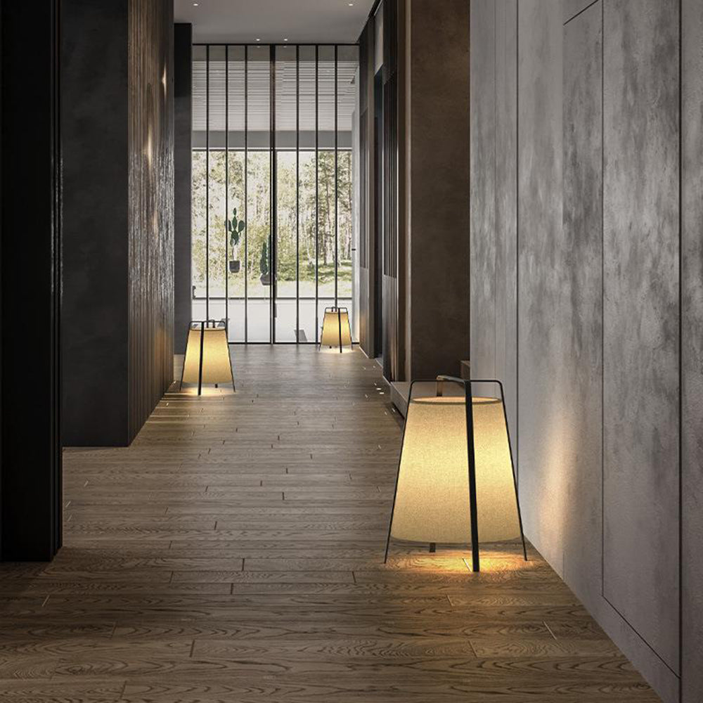 Ritta Lampadaire Dôme Nordique, Métal/Tissu, Beige, Chambre à Coucher - Neutralighting