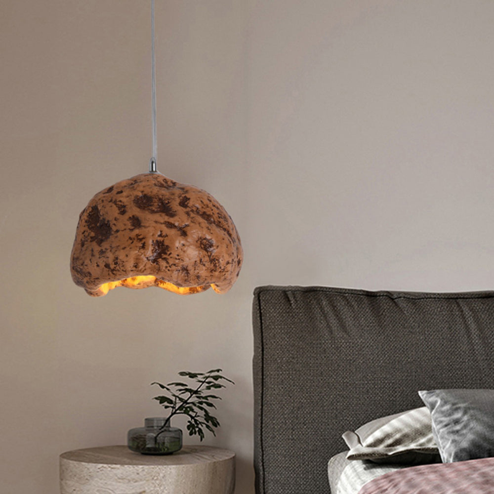 Avi Suspension Irrégulier Naturelle, Résine/Acrylique, Bois/Gris/Laiton, Chambre - Neutralighting