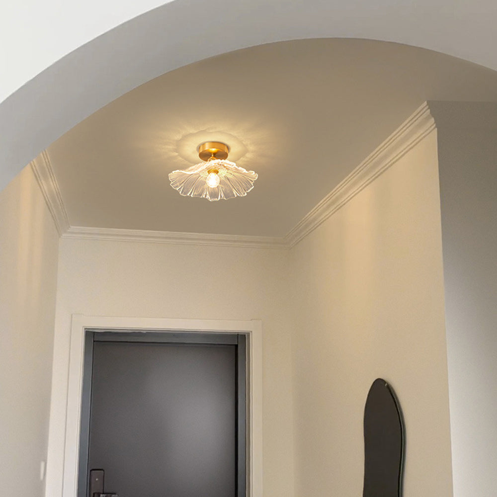 Arisha Suspension Dôme Vintage, Cuivre/Verre, Transparent/Vert, Chambre à Coucher/Salon - Neutralighting
