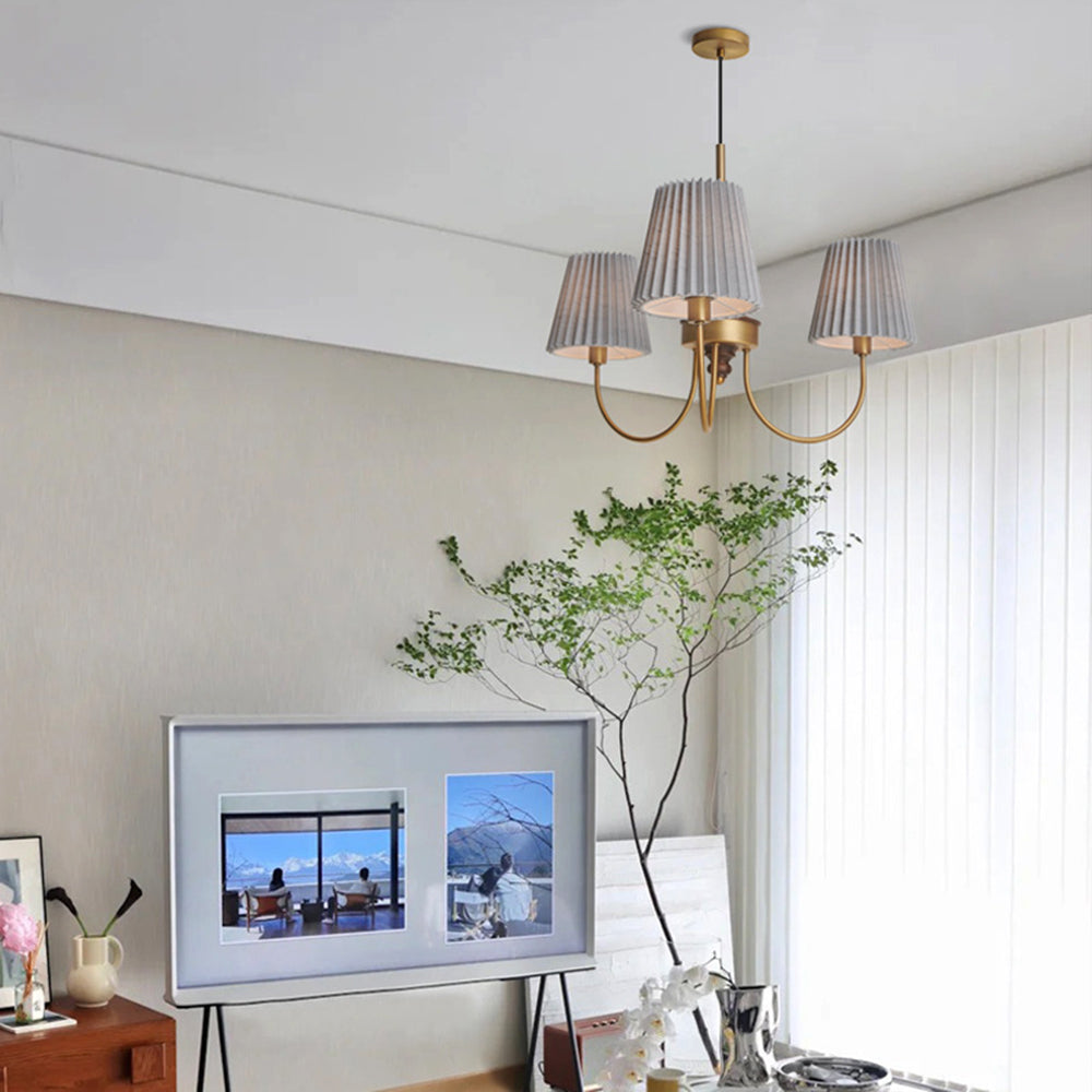 Silva Lustre Vintage, Métal/Tissu, Blanc/Vert, Salle à Manger/Salle à Séjour - Neutralighting
