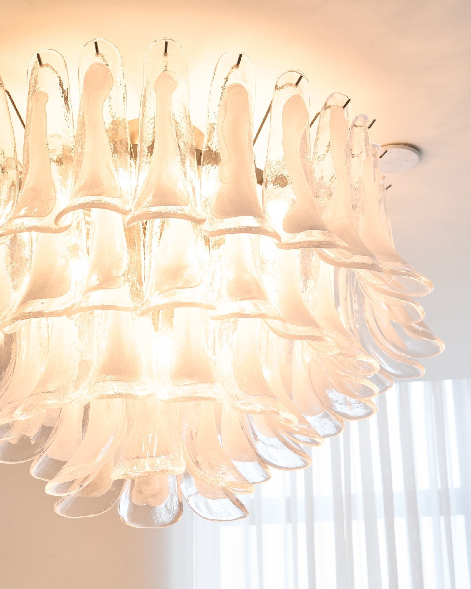 Aurora Ceiling Lamp Clear Glass Wave Layered Elegant - Letslighting
