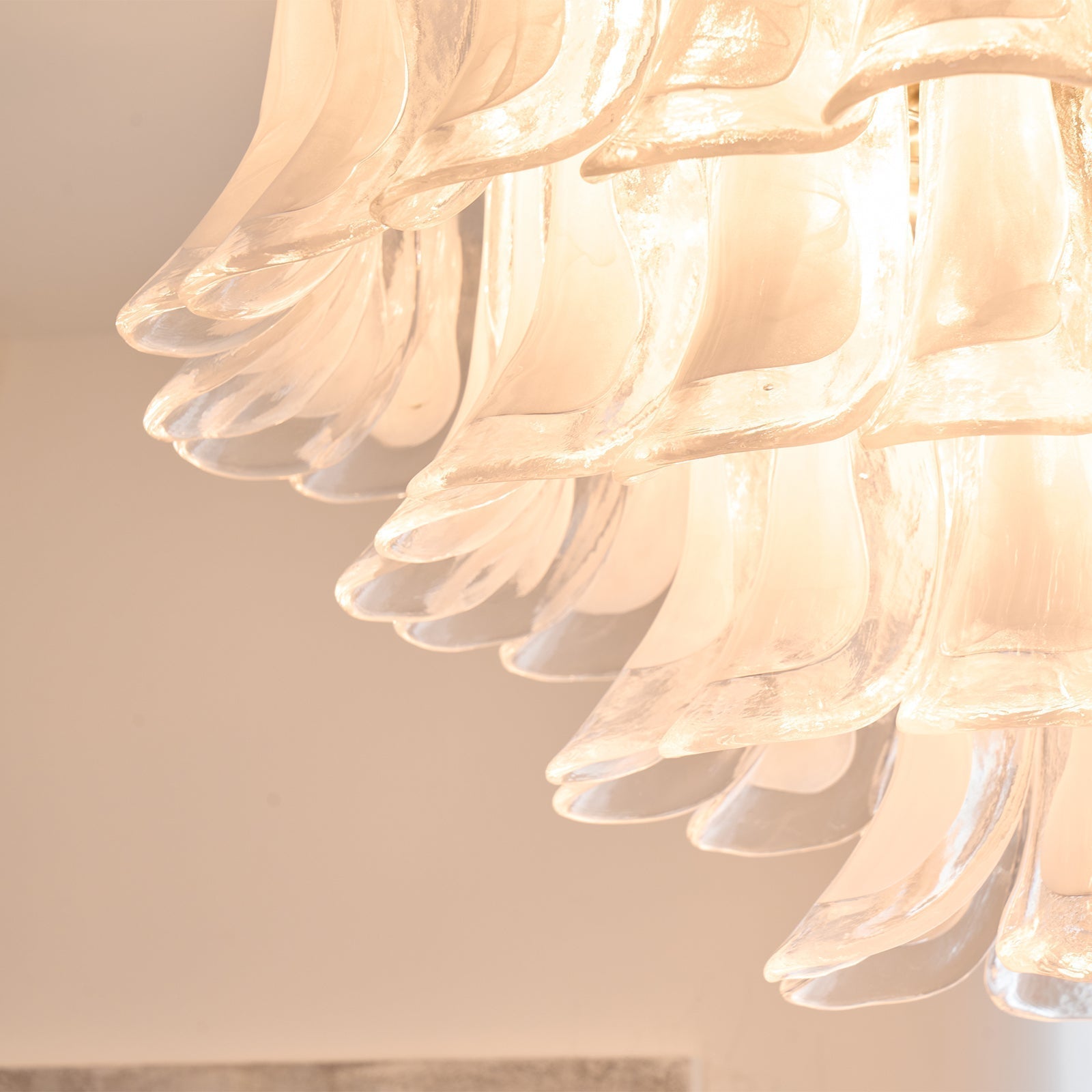 Aurora Ceiling Lamp Clear Glass Wave Layered Elegant - Letslighting